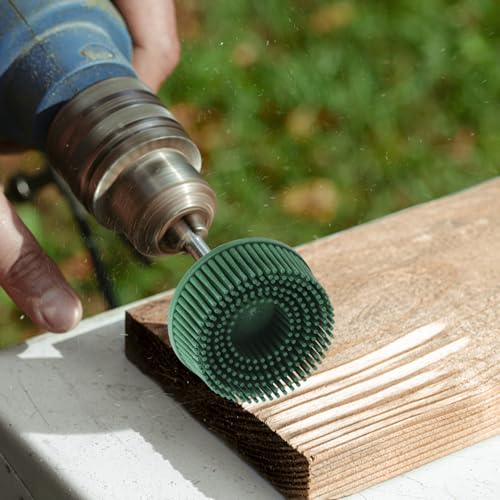 Borstenscheibe 50mm 25.000 U/min Detail Schleifbürste Siliziumkarbid Schaft Befestigungsscheibe Polieren Schleifscheibe zum Reinigen, Entfernen Hartnäckiger Beschichtungen(Grün)