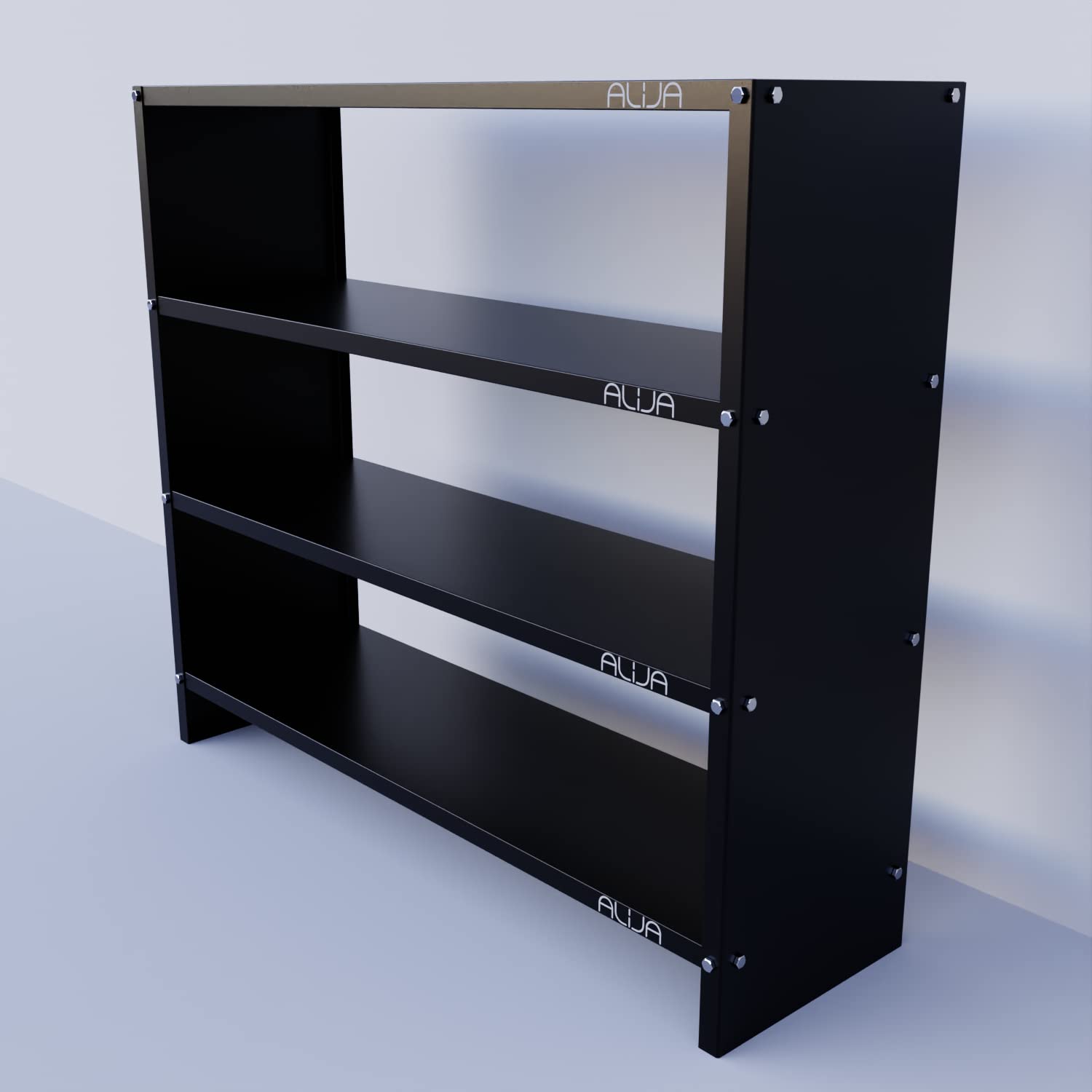 ALIJA®️ Solid Metal Bookcase/Library/Book Shelf/Rack (36 x 41 x 12 Inch) with 4 Shelves (Black)-image-35