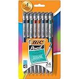 Ideal para trabajos detallados o en cualquier momento se necesitan más ordenamiento y precisión, el lápiz mecánico BIC Xtra-Precision viene con finas minas de 0,5 mm que se colocan suavemente, no se emborronan y borran limpiamente. La correa #2 avanzará fácilmente con un simple clic de la goma de borrar y es perfecta para pruebas estandarizadas. Siempre afilados, listos y precisos, estos lápices eliminan la necesidad de afilar constantemente, ahorrando tiempo. El divertido barril metálico añade algo de color a tu aula, hogar u oficina. Este pack co