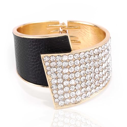 ELABEST Stylish Rhinestone Bracelet Cuff Bracelets Stretch Bracelets Sparkly Hand Chain Wedding Parties Jewelry Accessories for Women