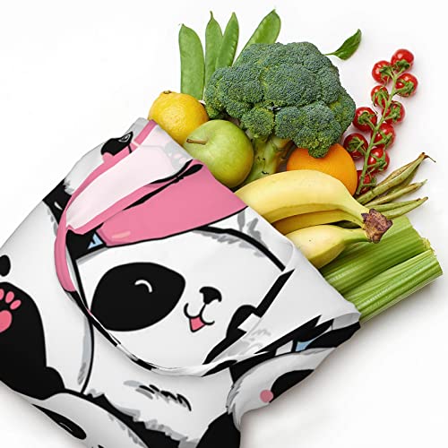 Sac fourre-tout en toile imprimé panda robuste et réutilisable - 5