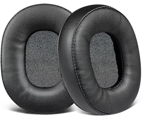 SOULWIT Ersatz Ohrpolster für Audio-Technica ATH-M60X On-Ear-Kopfhörer, Polster mit weichem Proteinleder und hochdichtem Memory-Schaumstoff – Schwarz SOULWIT Ersatz Ohrpolster für Audio-Technica ATH-M60X On-Ear-Kopfhörer, Polster mit weichem Proteinleder und hochdichtem Memory-Schaumstoff – Schwarz