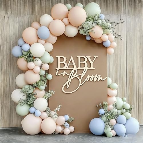 Baby in Bloom Sign for Backdrop Wooden Boho Floral Baby Shower Party Decor for Gender Reveal Flower Theme Boy or Girl Party Dcor