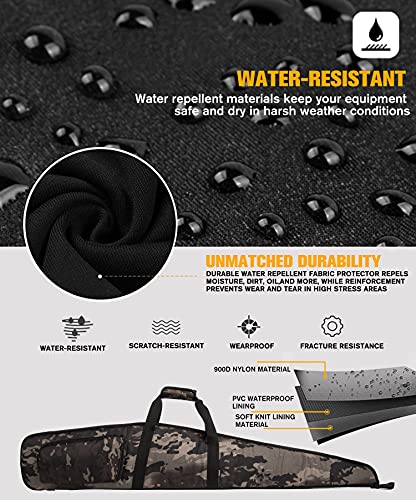 Kirioul Soft Rifle Case Water-Resistant Carrying Gun Case With Adjustable Shoulder Strap Thick Foam Padded Shotgun Bag For Scoped Rifles - Camo - 46 Inch #TOP2
