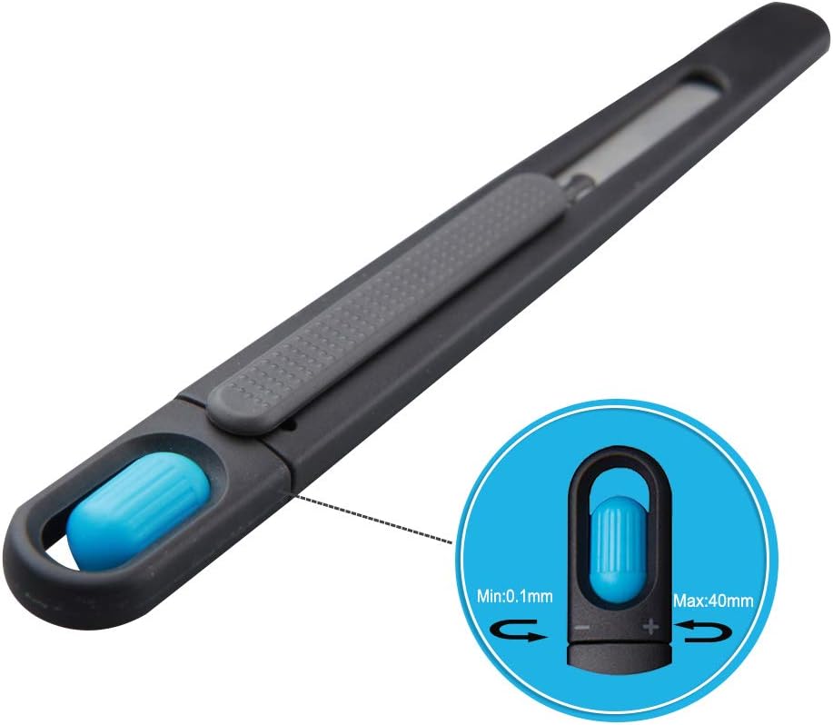Precision Pen Knife Safety Box Cutter - Self Retractable, Slim, Adjustable blade length with Turning Knob - Perfect for Trimming, Crafts, Packages and PCB Board Work, Ideal for Cast Vinyl Company
