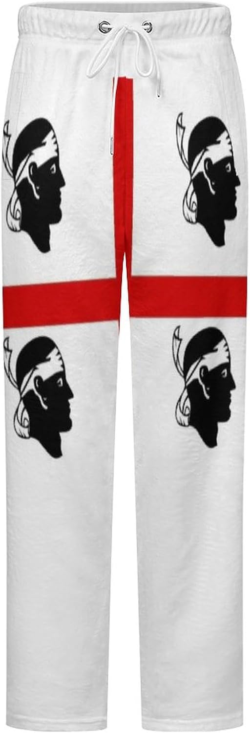 Novelty Mens Women Pyjama Pants Soft Flannel Sleep & Lounge Pants, Pj Bottoms With Italy Sardegna Flag Print,