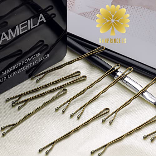 Kanprincess 100Pcs 2.4Inch Bobby Pins Bronze,Pain-Free Bobby Pins For All Hair Types,Hair Pins For Women Girls,Hairpins For Buns With Box(Bronze) #TOP4