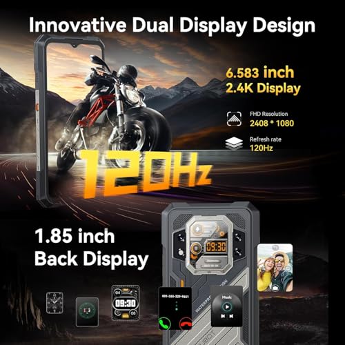 CUBOT King Kong X Rugged Smartphone 5G - 32GB+256GB Cell Phone, 10200mAh(33W) Battery, 6.58" FHD+1.85" Dual Display Rugged Phone Unlocked, 100MP Camera, 5G Dual SIM Android 14 Phones, NFC/GPS/OTG - Image 5