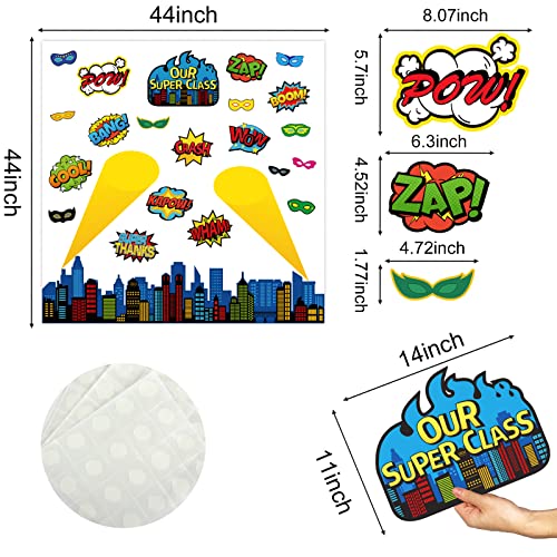 Image of Super Theme Hero Classroom Bulletin Board Decorations Super Theme Hero Cityscape Sayings School Boards Cutouts Heroes Cutouts Classroom Holiday Bulletin Board Decor