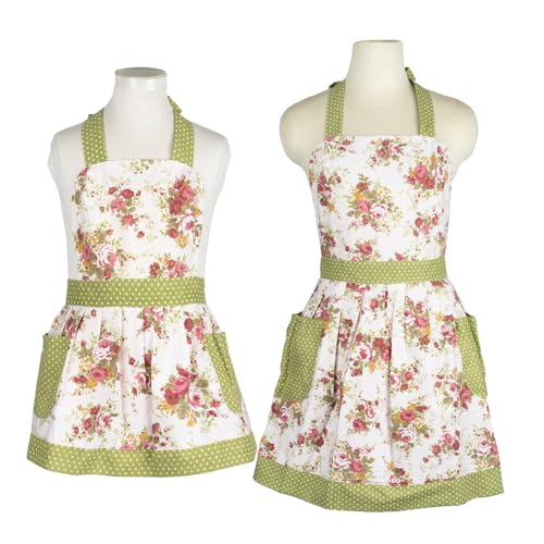 Tablier de cuisine maman et moi en toile de coton haut de gamme style Diana