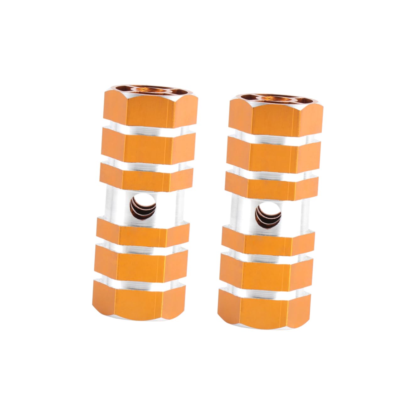 POPETPOP 1pair Aluminum Alloy Bike Pegs for Mountain Bike Rear Seat Footpegs for Repairing Sturdy Axle Cylinder Support for Adults and Boys and Girls Golden Finish Accessory for Cycling