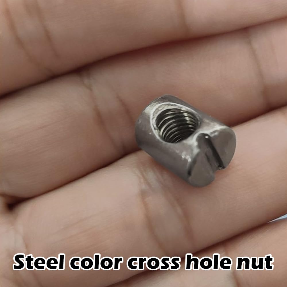 10 Stück M6 x 14 mm Möbel-Fassmuttern, langlebige Kreuzdübel für Betten und flach verpackte Möbel, für sichere Montage