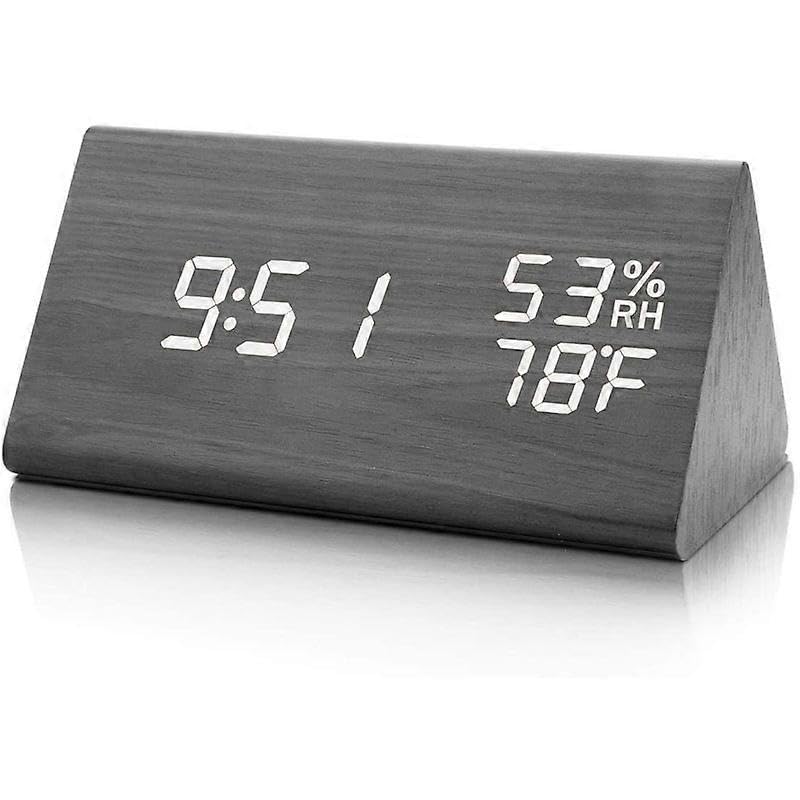 Horloge numérique en bois LED contre les pannes de réveil matin