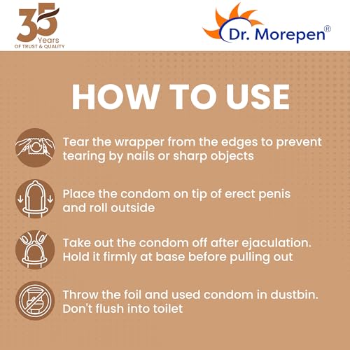 Image of Dr. Morepen Exygra Condoms- Ultra-thin, Lubricated, Extra Dotted, Chocolate Flavour (30 Count (Pack of 10)