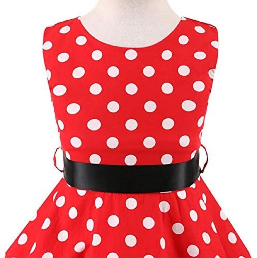 Image of Baby- Girl's Kid's Birthday Dress Princess Frock&Gown Color White with Red Dot R J 145 Kidswear