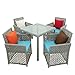 Produktbild ESTEXO Polyrattan Sitzgruppe Gartenmöbel Set Essgruppe Rattan Sitzgarnitur Möbel Gartenset Lounge Gartenlounge Loungemöbel Tisch Stühle Grau