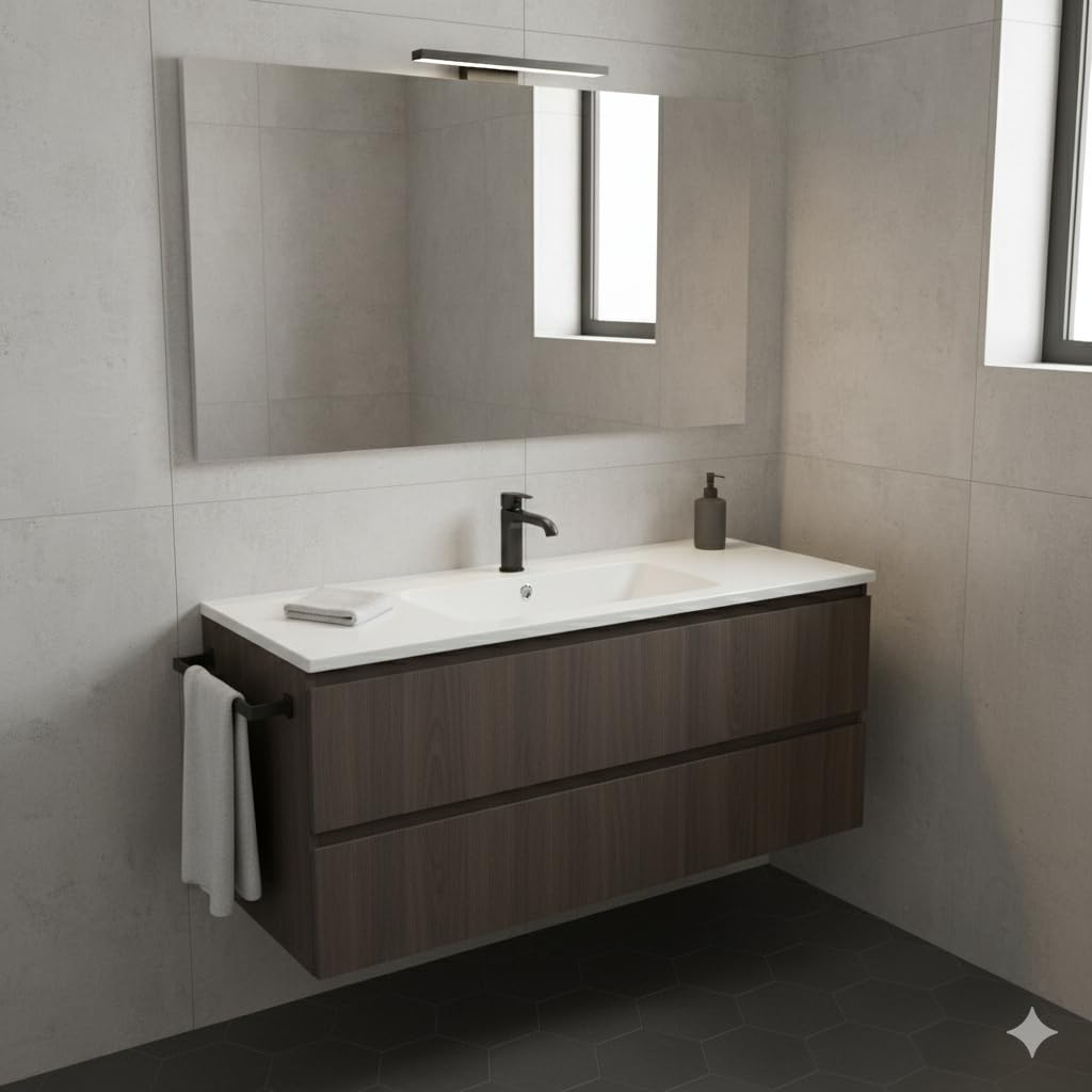BRICOZONE Lavabo Da Incasso Rettangolare In Ceramica Bianca Lucida Cm Installazione Sopra O Sottopiano Design Moderno Con Foro Monoforo E Troppopieno Per Bagni Eleganti E Top Su Misura (71 x 46 Cm)