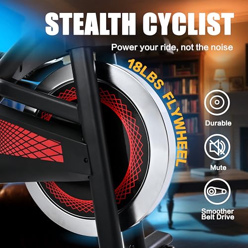 Image of Exercise Bike Stationary Bike Indoor Cycling Bicycle for Home Gym Spinning Bike 300 lbs Weight Capacity Adjustable Seat /Handlebar for Office Cardio Workout