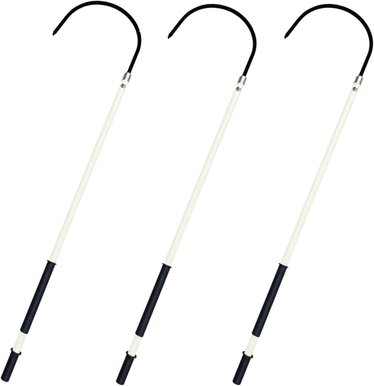 High-Voltage Insulated Rescue Pole Set - 3pcs 79in/6.5ft Safety Tools for Electricians & Firefighters, Anti-Electrocution Hook (110 KV) - Essential Electrical Safety Equi