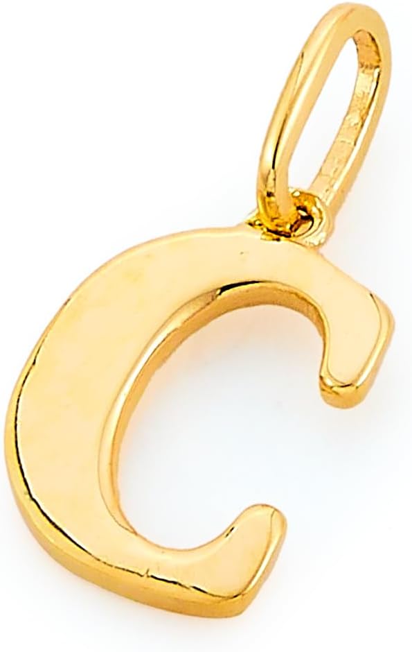 The World Jewelry Center 14k Yellow Gold Initial A-Z Charm Pendant - Select Option