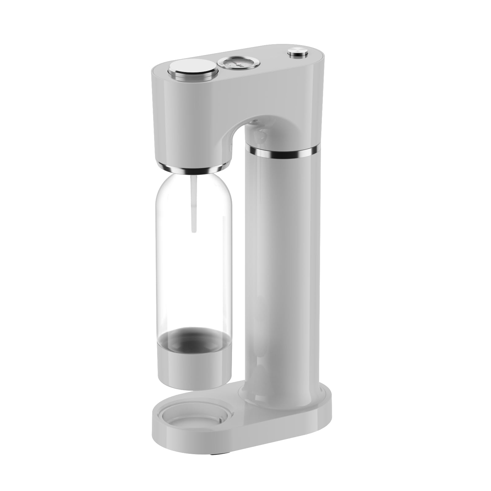 Sparkling Water Maker for Home, Soda Streaming Maker with 2 BPA free Bottles(1L + 0.5L) Carbonated Water Seltzer Fizzy Drink Machine, Compatible with Screw-in 60L CO2 Carbonator(NOT Included) (Cream)