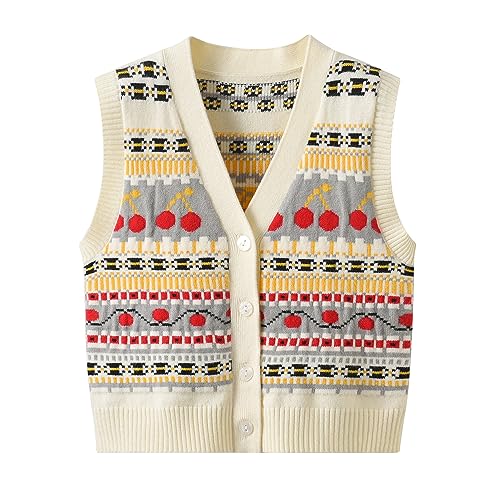 Boys Girls Sweater Vest Unisex Knit Button Cardigan for Little Big Boy Girls Childrens Kids