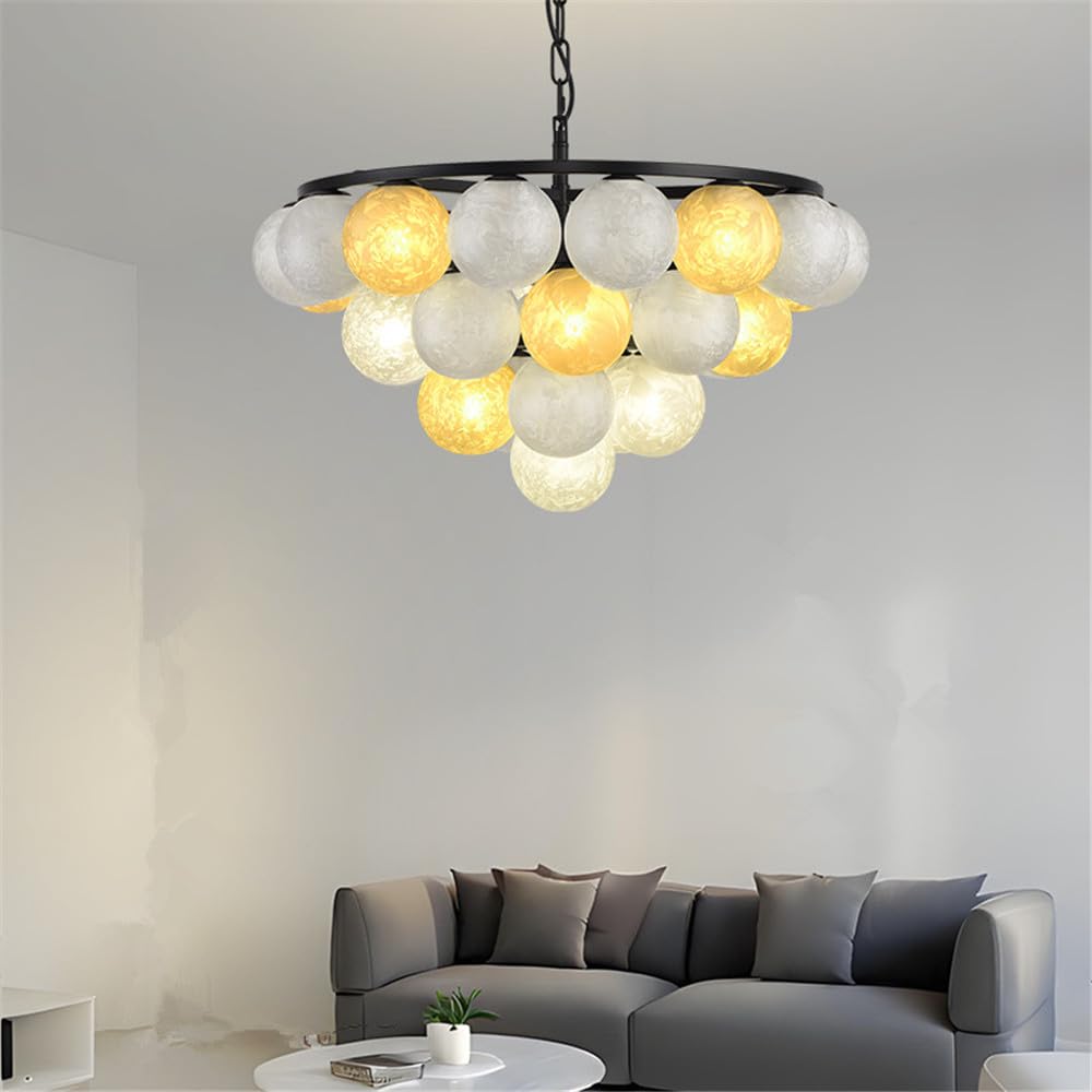 SXWNBIFH Contemporary Living Room Chandelier LED Fashion Art Restaurant Bedroom Study Villa Hotel Cafe Bar Clothing Store Counter Stairs Pendent Lamp (F C D60CM)