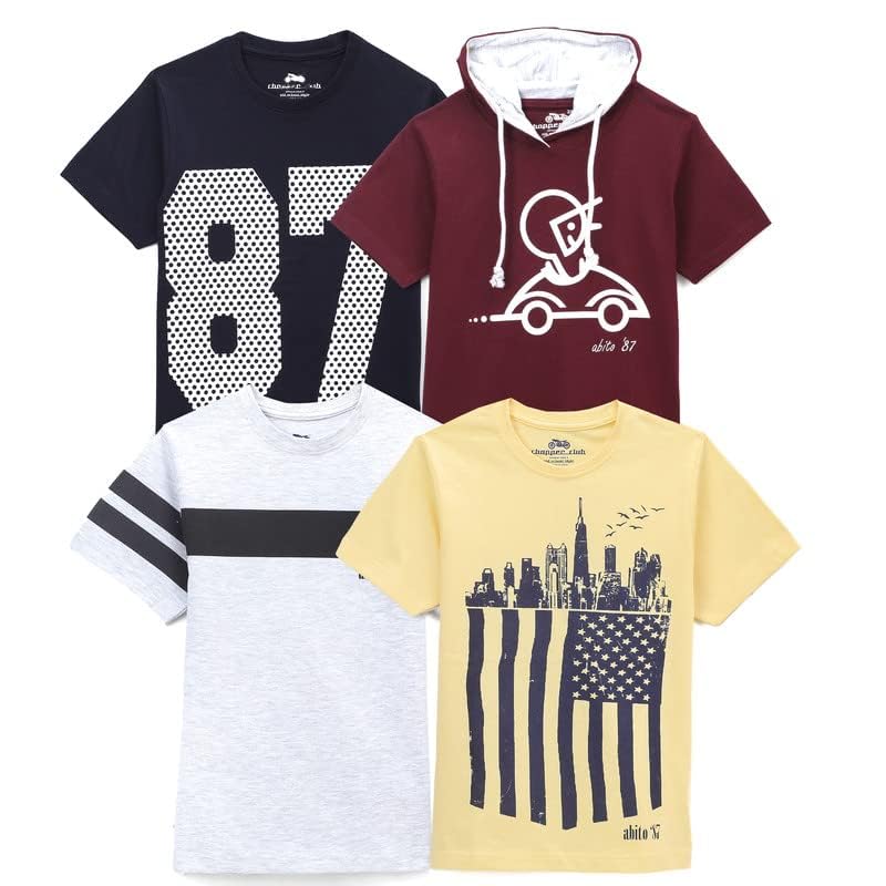 chopper club Boys T Shirts Multi-Pack Regular Fit Tees for Boys (Sizes US 3-14)2