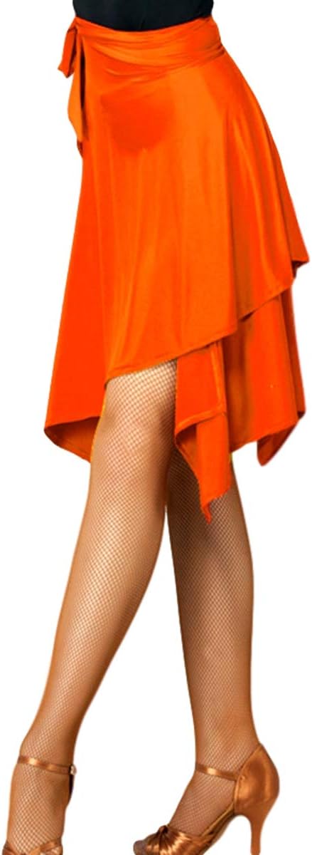 GrouptapLatin dance motony blue/orange/pink/white womens skirt wear ballroom tango chacha salsa samba girls performance practice outfit