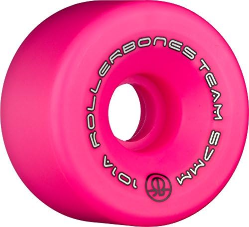 Rollerbones Team Logo 101A Recreational Roller Skate Wheels (Set of 8), Pink, 62mm