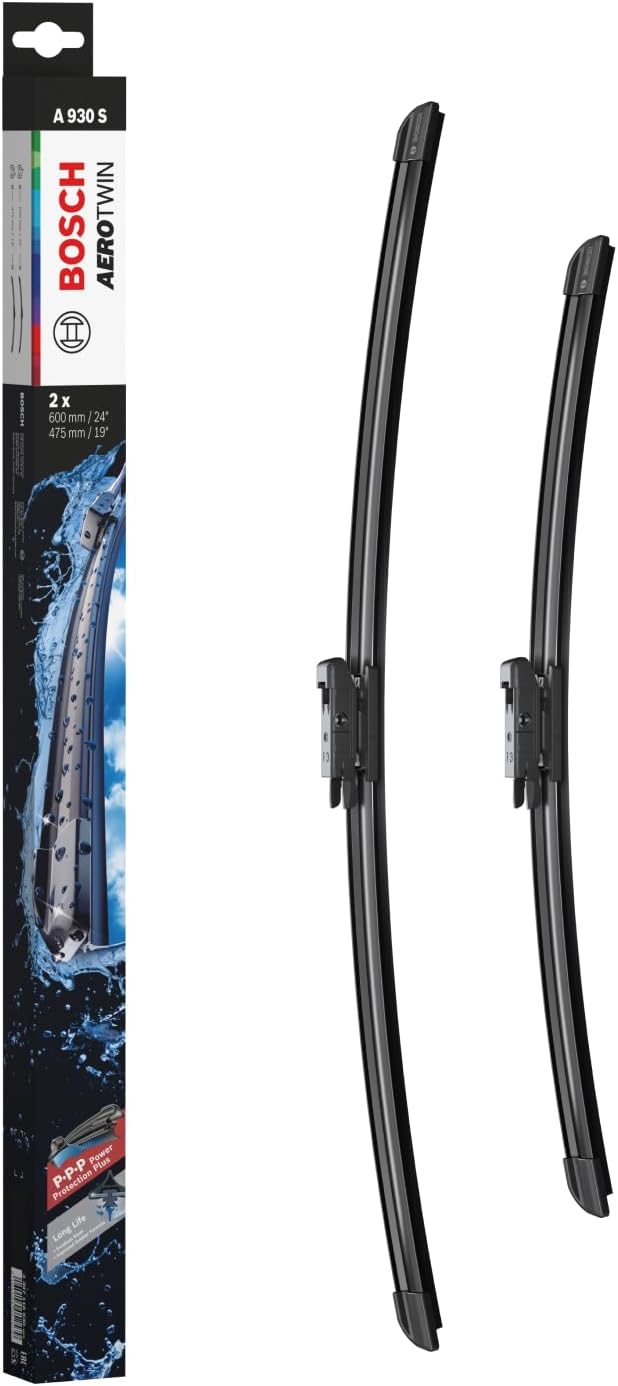Bosch Aerotwin A 930 S - Front Windscreen Wipers - Set of 2 Replacement Blades - Comes with Pre-assembled Adapter - 2 Blades, 600mm/475mm - Only for right-hand drive (UK)