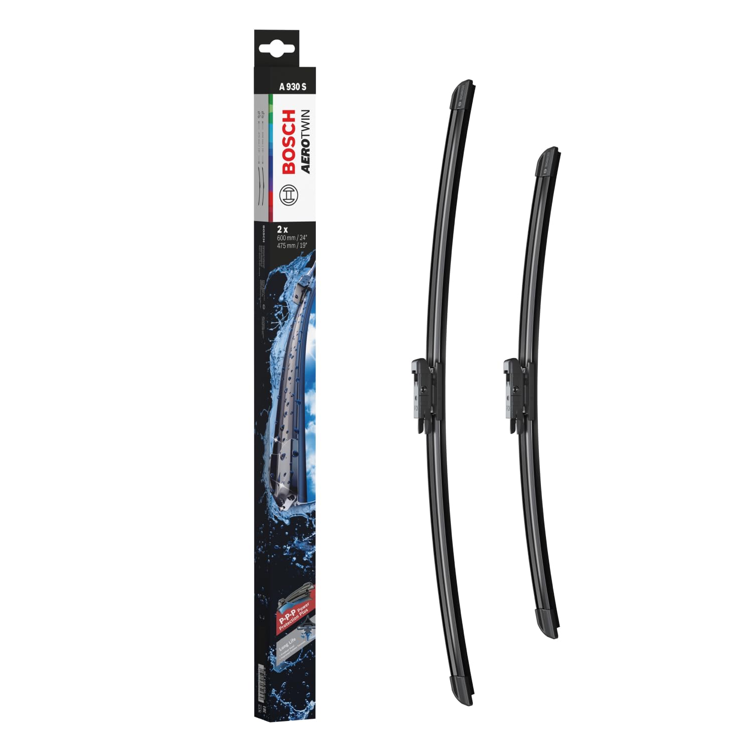 Bosch Aerotwin A 930 S Front Windscreen Wipers - 2 Blades, 600 mm/475 mm