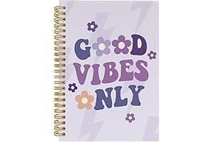 Preppy Notebook with a Smiley Face: Vibes Only!