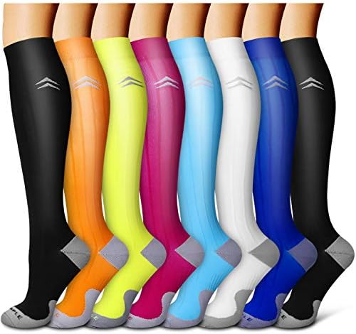 Laite Hebe Compression Socks For Women& Men circulation(8 Pairs),Socks-Best for Running,Sports,Hiking,Flight travel,Pregnancy