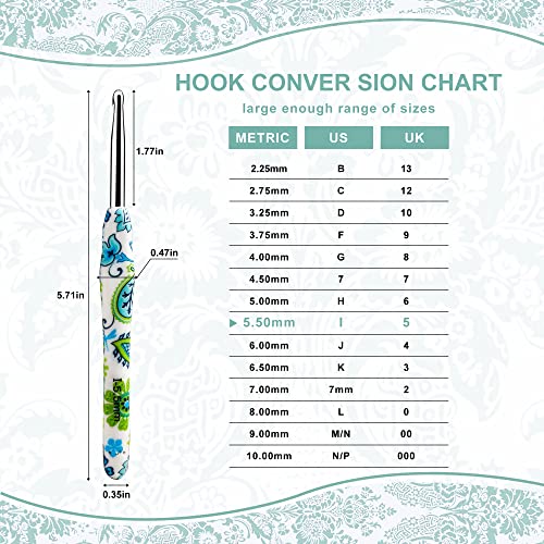 Image of 5.5mm Looen Crochet Hook, Ergonomic Handle for Arthritic Hands, Soft Rubber Grip Extra Long Knitting Needles for Crochet Beginners, Knitting Enthusiasts (5.5mm)