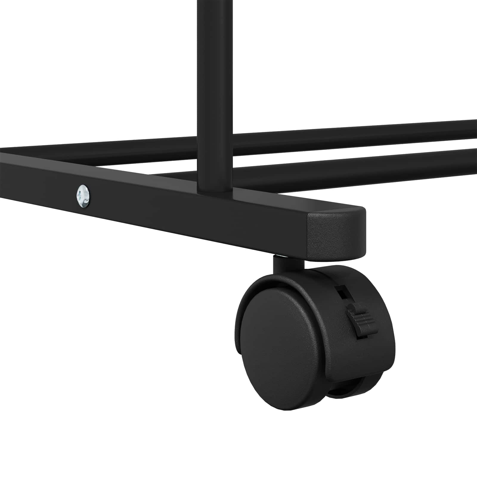 Kleiderständer mit Regal und Rollen Schwarz 80 x 53 x 156 cm Metall Garderobenständer mit Ablage für Flur Schlafzimmer und Ankleidezimmer platzsparend Organizer modern