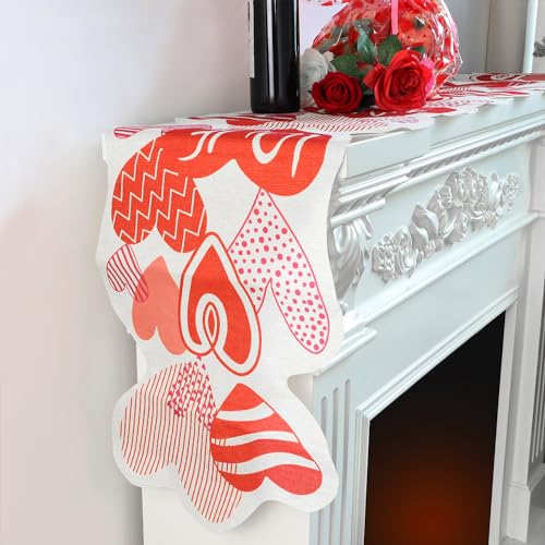 Décoration de table Saint-Valentin avec chemin de table cœurs 180 cm