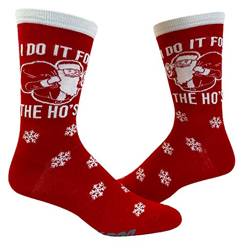 Men s I Do It For The Ho s Socks Funny Christmas Santa Claus Innuendo Graphic Novelty Footwear