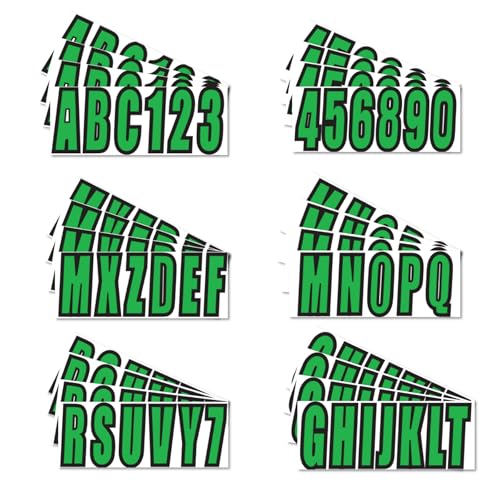 SeaSierra 4 Sets of 3\" Green Marine Boat Sticker Decals A-Z Letters & 0-9 Numbers for Yachts & Personal Watercraft Waterproof Anti-Scratch - Thumbnail 3