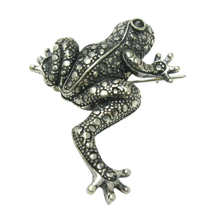 Sterling Silber Brosche Frosch massiv 925 Empress