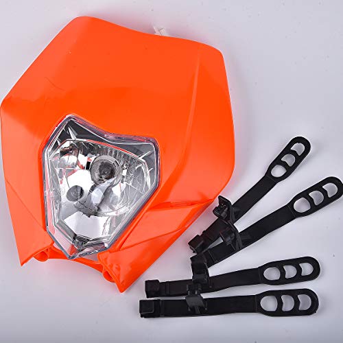 Universal 12V 35W Motorcycle Supermoto Halogen Headlight Indicator Fairing Lampshade for Dirt Bike Motor Orange