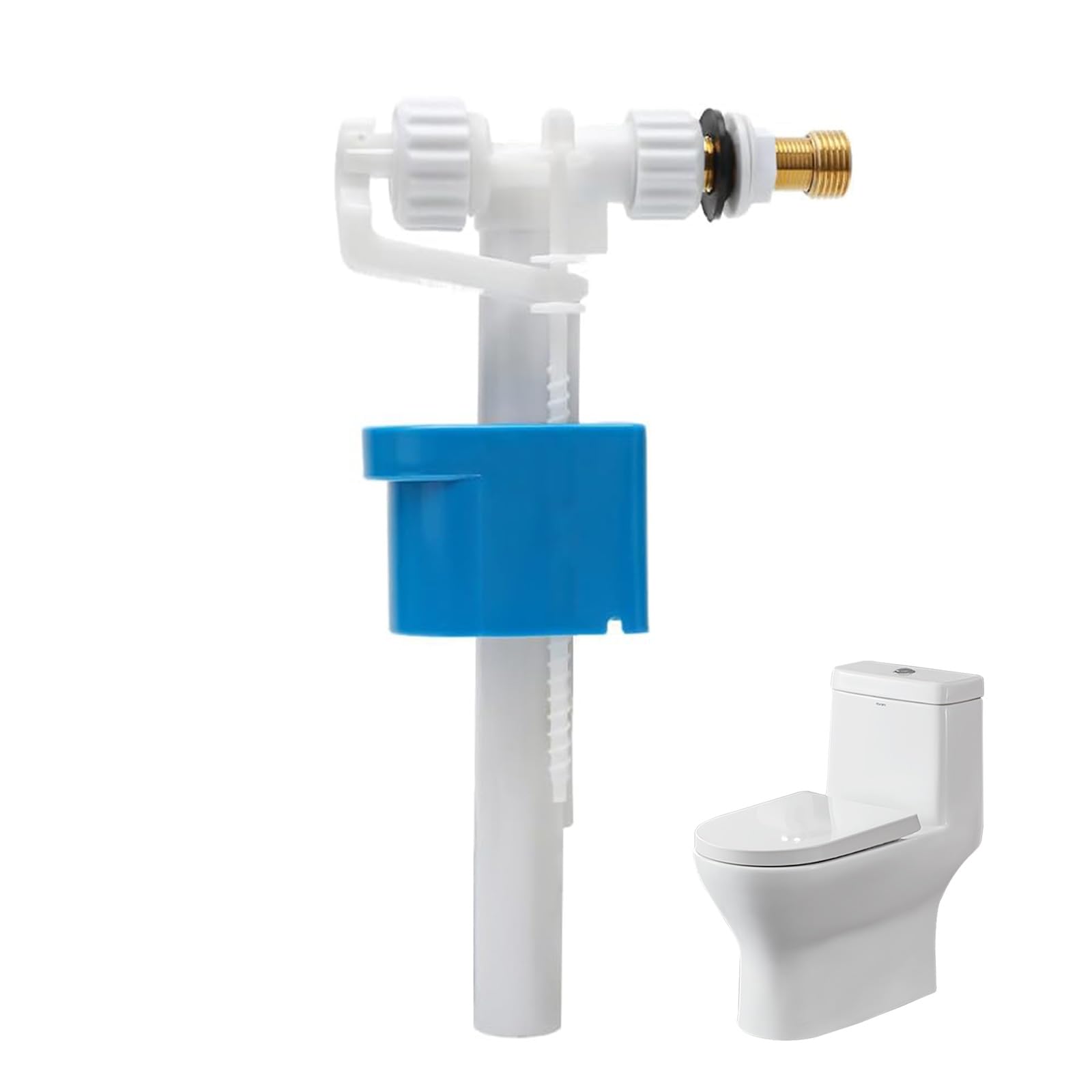 Spülkasten Füllventil Universal, Leise & Wassersparend | WC Füllventil Ersatzteile mit G1/2" Messing Anschluss, Einstellbares Wasserzulaufventil WC-Spülkasten aus Kunststoff, Keramik