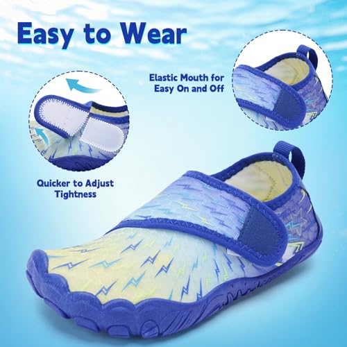 Image of Kids Water Shoes Boys Girls - Wide Toe Box Quick Dry Barefoot Shoes Breathable Non Slip Aqua Athletic Sneakers for Swim Beach Pool Kayak Hiking Sand Walking Travel Essentials (Little Kid /Big Kid)