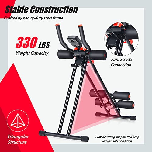 Goplus Foldable Core Abdominal Trainer, Ab Workout Machine Exercise Equipment With 3 Adjustable Levels, Lcd Display, Ab Cruncher Strength Training Equipment For Home Gym Fitness #TOP4