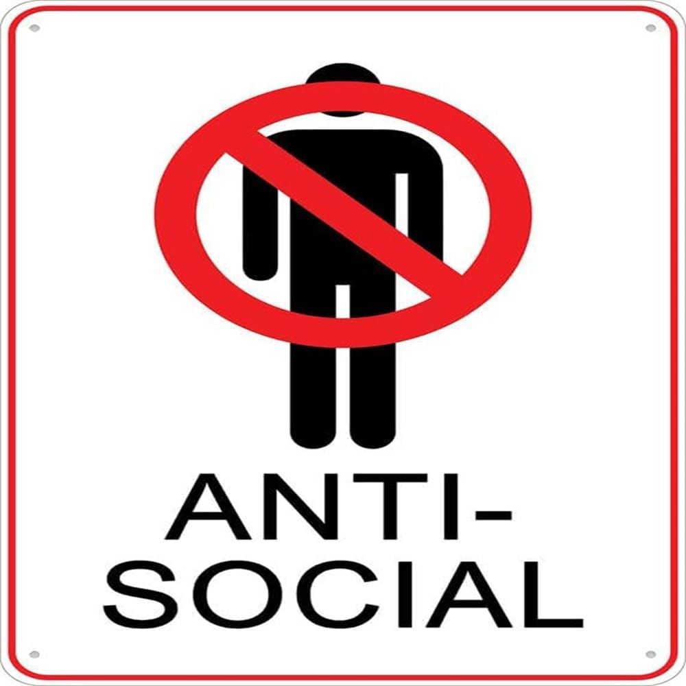 No Anti Social Behaviour Sign For House 12X12 Outdoor Metal Signs For Home Farm Yard Sign, Premium Aluminum