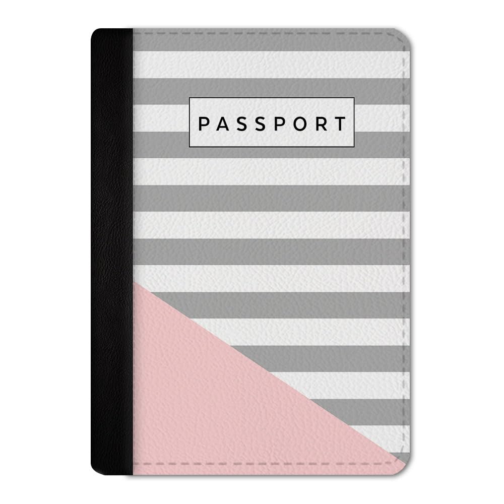 Printed Passport Cover for Men & Women | Vegan Leather Travel Passport Holder | 2 Card Slots & Boarding Pass Pocket | Slim Travel Wallet Case | Modern Geometric Passport Cover-image-2