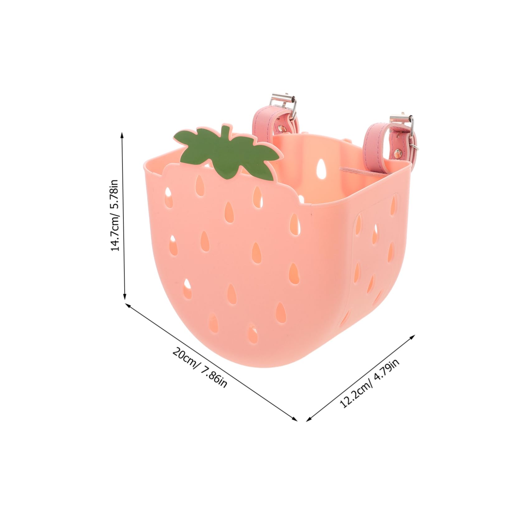 INOOMP 2pcs Bike Storage Basket Cute Strawberry Design Front Mounted Handlebar Holder for Bicycles Scooters Tricycles Secure Vibrant Accessory