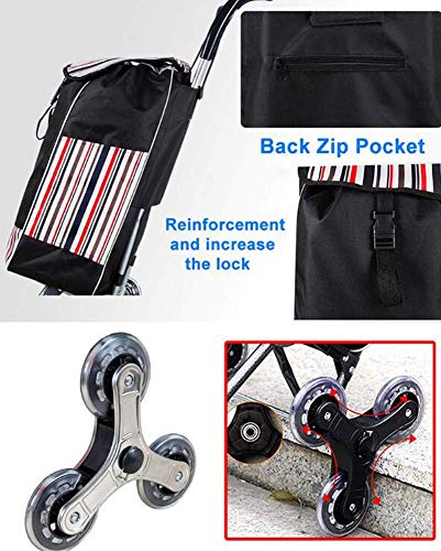 Einkaufstrolley, zusammenklappbarer Einkaufswagen auf Rollen, großer und leichter Einkaufstrolley mit abnehmbarer Tasche… – Bild 6