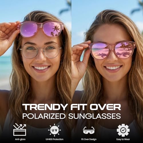 Image of Xfeel Polarized Over Glasses Sunglasses for Women Fitover Sun Glasses | Sunglasses that Fit Over Glasses, UV400 Protection, Outdoor Driving Shades, Over Reading /Prescription Glasses Sunglasses