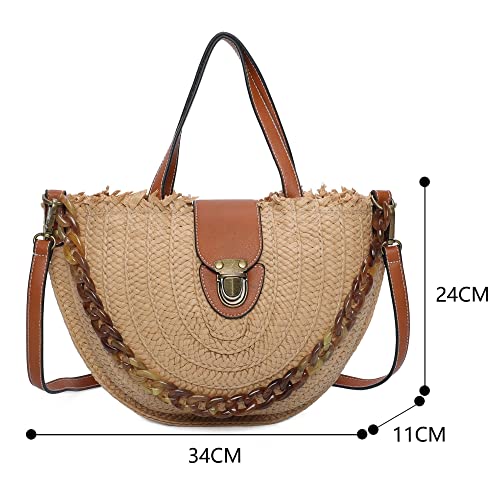 Borsa Rafia Donna - Borsa a tracolla estiva con